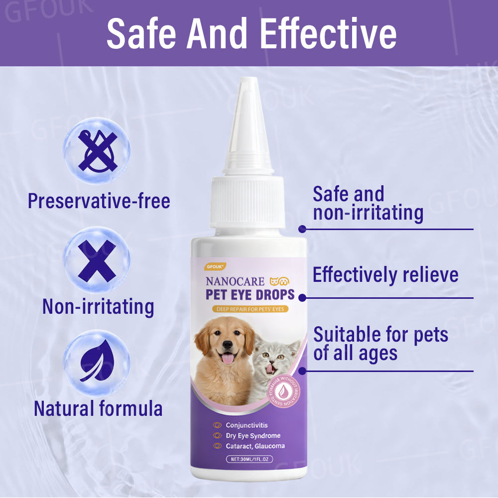 👩⚕️GFOUK® NanoCare Pet Eye Drops ☑️ MHRA Approved | Relieves Conjunctivitis, Dry Eyes, Cataracts, and Keratitis🐶
